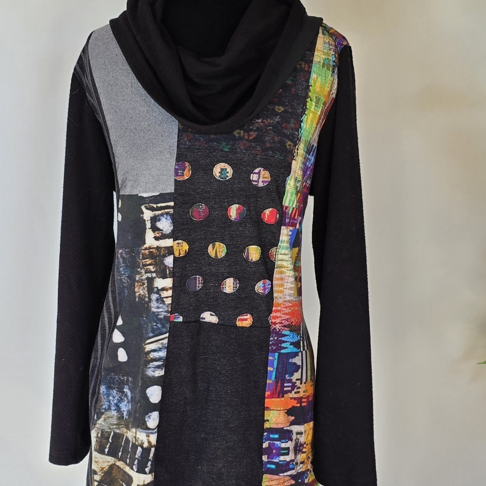 Multicolor Patchwork Long Sleeve Top - image 3